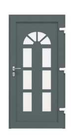Haustür Kunststoff Premium F026 Quarz Grau-Quarz Grau Frontansicht innen