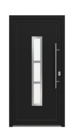 Haustür Kunststoff Premium F027 RAL 9005-RAL 9016 Frontansicht außen