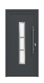 Haustür Kunststoff Premium F027 RAL 7016-RAL 7016 Frontansicht außen