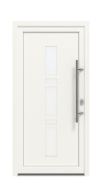 Haustür Kunststoff Premium F028 RAL 9016-RAL 9016 Frontansicht außen