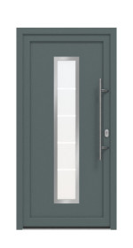 Haustür Kunststoff Premium F036 Quarz Grau-Quarz Grau Frontansicht außen