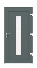 Haustür Kunststoff Premium F036 Quarz Grau-Quarz Grau Frontansicht innen