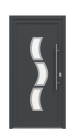 Haustür Kunststoff Premium F039 RAL 7016-RAL 9016 Frontansicht außen