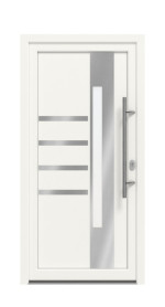 Haustür Kunststoff Premium F047 RAL 9016-RAL 9016 Frontansicht außen