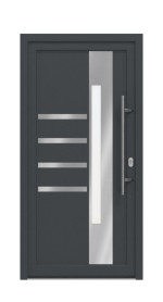 Haustür Kunststoff Premium F047 RAL 7016-RAL 7016 Frontansicht außen
