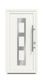Haustür Kunststoff Premium F054 RAL 9016-RAL 9016 Frontansicht außen