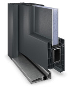 Haustür Kunststoff Premium T001 Anthrazit Struktur-Anthrazit Struktur Detail Querschnitt