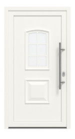 Haustür Kunststoff Premium T001 RAL 9016-RAL 9016 Frontansicht außen