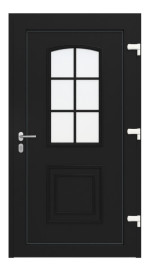 Haustür Kunststoff Premium T002 RAL 9005-RAL 9005 Frontansicht innen