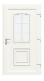 Haustür Kunststoff Premium T002 Golden Oak-RAL 9016 Frontansicht innen
