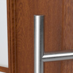 Haustür Kunststoff Premium T002 Golden Oak-RAL 9016 Detail Drücker