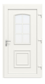 Haustür Kunststoff Premium T002 Brown Oak-RAL 9016 Frontansicht innen
