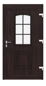 Haustür Kunststoff Premium T002 Mahagoni-Mahagoni Frontansicht innen