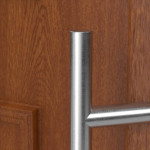 Haustür Kunststoff Premium T004 Golden Oak-Golden Oak Detail Drücker
