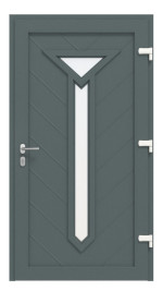 Haustür Kunststoff Premium T005 Quarz Grau-Quarz Grau Frontansicht innen