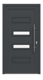 Haustür Kunststoff Premium T010 RAL 7016-RAL 9016 Frontansicht außen