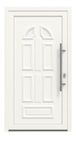 Haustür Kunststoff Premium T011 RAL 9016-RAL 9016 Frontansicht außen