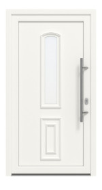Haustür Kunststoff Premium T013 RAL 9016-RAL 9016 Frontansicht außen