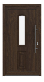 Haustür Kunststoff Premium T013 Brown Oak-Brown Oak Frontansicht außen