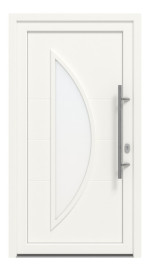 Haustür Kunststoff Premium T018 RAL 9016-RAL 9016 Frontansicht außen