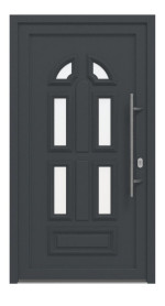 Haustür Kunststoff Premium T023 RAL 7016-RAL 9016 Frontansicht außen