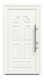Haustür Kunststoff Premium T024 RAL 9016-RAL 9016 Frontansicht außen