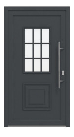 Haustür Kunststoff Premium T029 RAL 7016-RAL 9016 Frontansicht außen