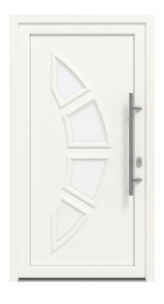 Haustür Kunststoff Premium T034 RAL 9016-RAL 9016 Frontansicht außen