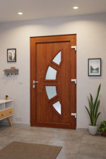 Haustür Kunststoff Premium T035 Golden Oak-Golden Oak Stilwelt innen