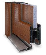 Haustür Kunststoff Premium T035 Golden Oak-Golden Oak Detail Querschnitt