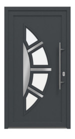 Haustür Kunststoff Premium T035 RAL 7016-RAL 9016 Frontansicht außen