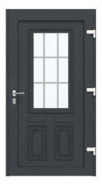 Haustür Kunststoff Premium T036 RAL 7016-RAL 7016 Frontansicht innen