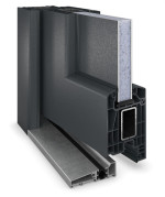 Haustür Kunststoff Premium T036 Anthrazit Struktur-Anthrazit Struktur Detail Querschnitt