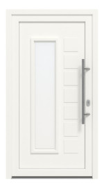Haustür Kunststoff Premium T042 RAL 9016-RAL 9016 Frontansicht außen