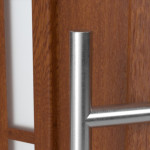 Haustür Kunststoff Premium T043 Golden Oak-Golden Oak Detail Drücker