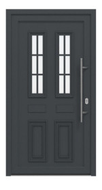Haustür Kunststoff Premium T043 RAL 7016-RAL 7016 Frontansicht außen
