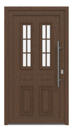 Haustür Kunststoff Premium T043 Sherwood-RAL 9016 Frontansicht außen