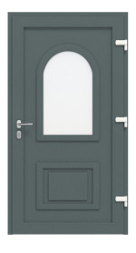 Haustür Kunststoff Premium T045 Quarz Grau-Quarz Grau Frontansicht innen