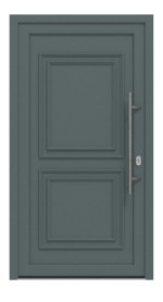 Haustür Kunststoff Premium T046 Quarz Grau-Quarz Grau Frontansicht außen