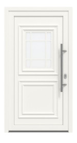 Haustür Kunststoff Premium T047 RAL 9016-RAL 9016 Frontansicht außen