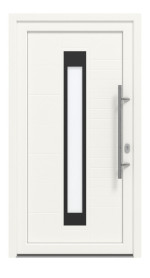 Haustür Kunststoff Premium T050 RAL 9016-RAL 9016 Frontansicht außen