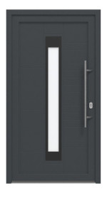 Haustür Kunststoff Premium T050 RAL 7016-RAL 9016 Frontansicht außen