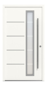 Interio Energiespar-Haustür Stahl-Alu Motiv B06 RAL 9016-RAL 9016 Frontansicht außen