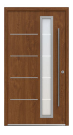 Interio Energiespar-Haustür Stahl-Alu Motiv B06 Golden Oak-Golden Oak Frontansicht außen