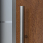 Interio Energiespar-Haustür Stahl-Alu Motiv B06 Golden Oak-Golden Oak Detail Drücker
