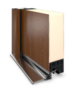 Interio Energiespar-Haustür Stahl-Alu Motiv B06 Golden Oak-Golden Oak Detail Querschnitt