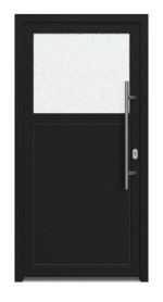 Haustür Kunststoff Premium F002 RAL 9005-RAL 9016 Frontansicht außen