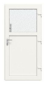 Haustür Kunststoff Premium F002 Golden Oak-RAL 9016 Frontansicht innen