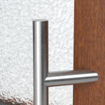Haustür Kunststoff Premium F002 Golden Oak-Golden Oak Detail Drücker