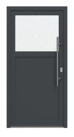Haustür Kunststoff Premium F002 RAL 7016-RAL 9016 Frontansicht außen